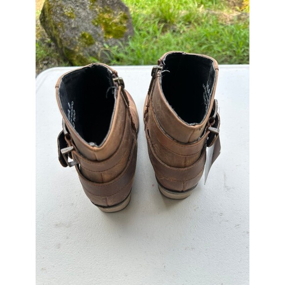 Sterling River Style SRC100 Rustic Genuine Leather Ankle Cowboy Boot Booties 8M - Picture 3 of 8